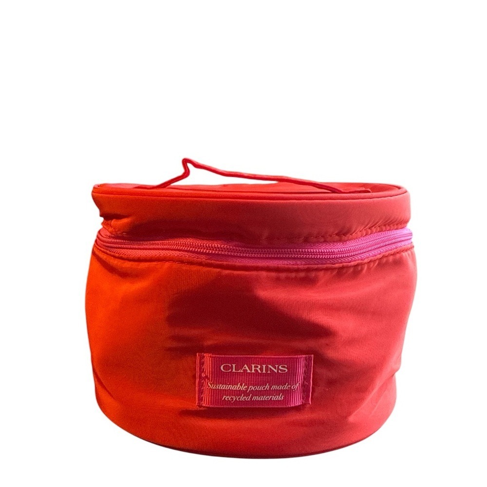 Clarins Makeup Bag Women OS Red Excellent Sustainable Recycled‎ Vanity Case